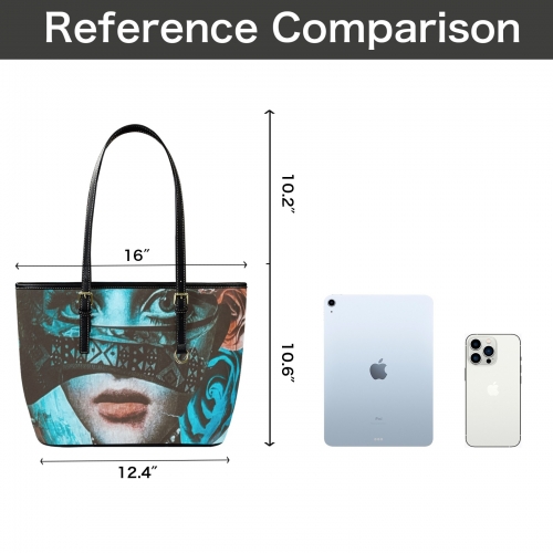 Leather Tote Bag-Small (Front&Back Printing) (1651)