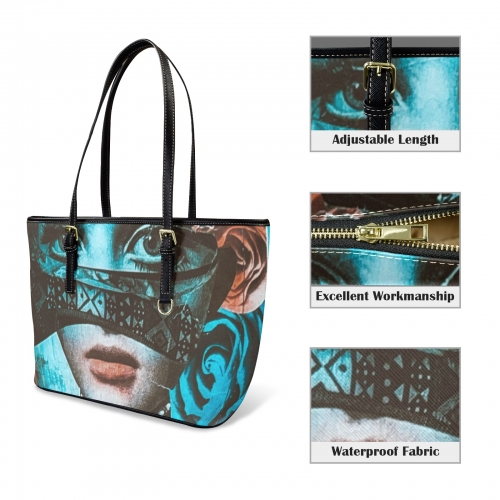 Leather Tote Bag-Small (Front&Back Printing) (1651)