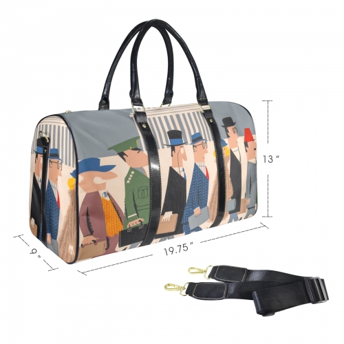 Large Capacity Travel Bag-Large (Black Long Patch) (1736)