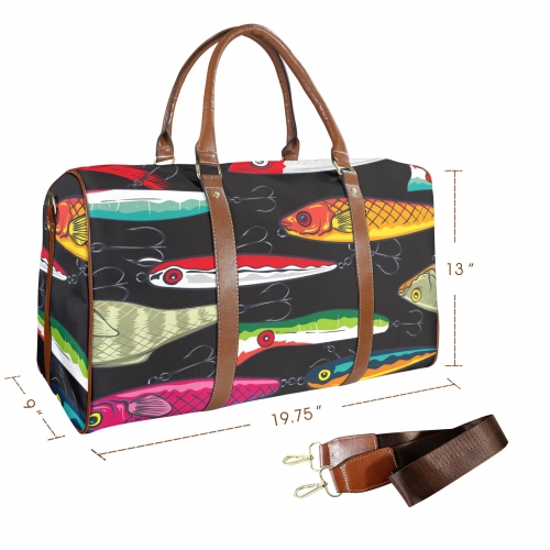 Large Capacity Travel Bag-Large (Brown Long Patch) (1736)