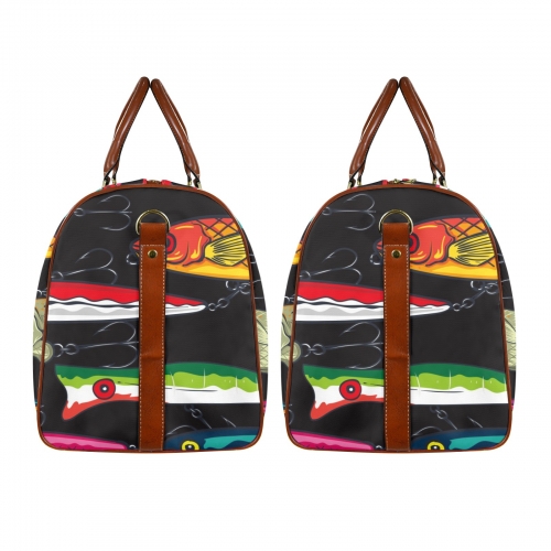Large Capacity Travel Bag-Large (Brown Long Patch) (1736)