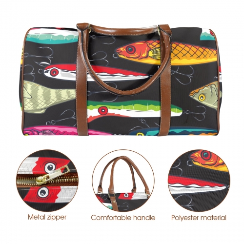 Large Capacity Travel Bag-Large (Brown Long Patch) (1736)