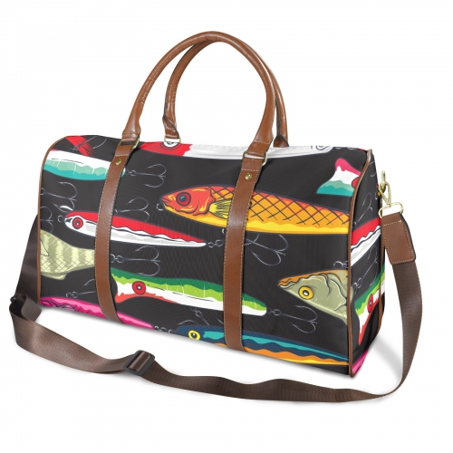 Large Capacity Travel Bag-Large (Brown Long Patch) (1736)