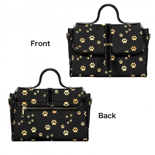 Multi-Function Leather Satchel-Black (Model 1739)