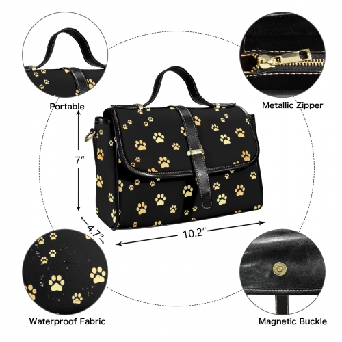 Multi-Function Leather Satchel-Black (Model 1739)