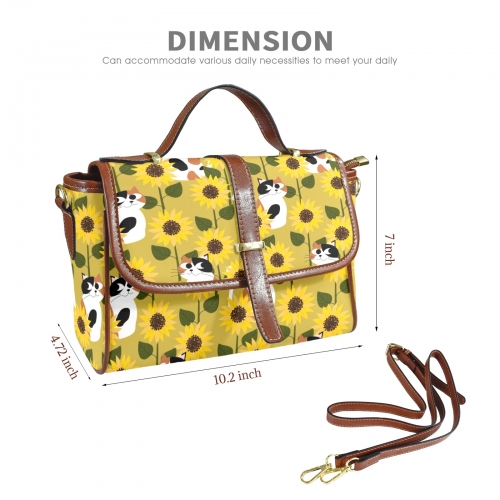 Multi-Function Leather Satchel-Brown (Model 1739)