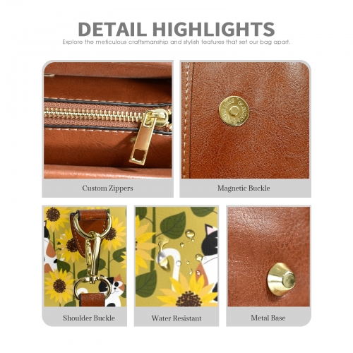 Multi-Function Leather Satchel-Brown (Model 1739)