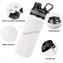 Insulated Water Bottle with Dual-Use Lid (18oz)