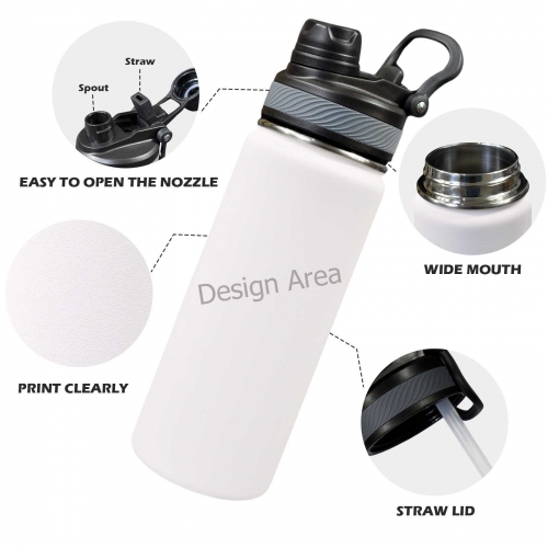 Insulated Water Bottle with Dual-Use Lid (18oz)