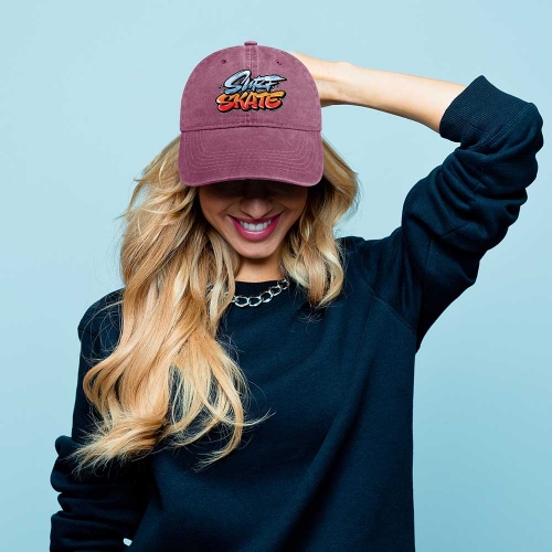 Curved Denim Trucker Hat