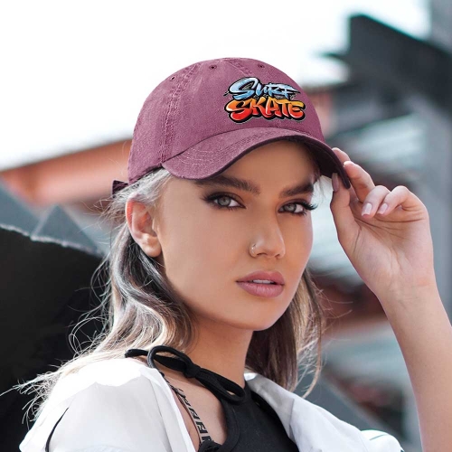 Curved Denim Trucker Hat