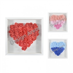 Heart-Shaped Paper Flower Shadow Box 10"