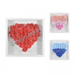 Heart-Shaped Paper Flower Shadow Box 12"