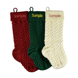 Custom Embroidered Knitted Christmas Stocking-Zigzag