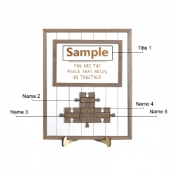 Wooden Puzzle Sign with 4 Names 7.87"x9.84"