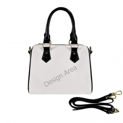 Boston Leather Handbag-Black Handle (Model 1746)