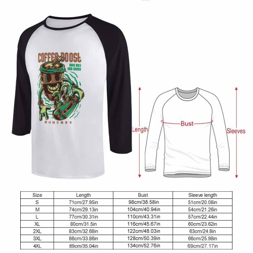 Men's Three Quarter Sleeve T-Shirt