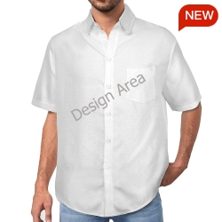 Men's Mock Linen Short Sleeve Shirt (B339)