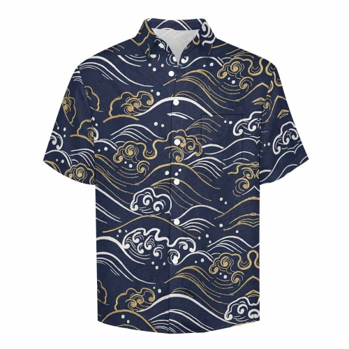 Men's Mock Linen Short Sleeve Shirt (B339)