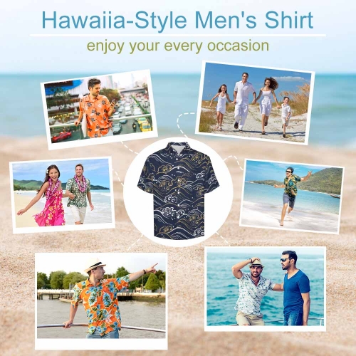 Men's Mock Linen Short Sleeve Shirt (B339)