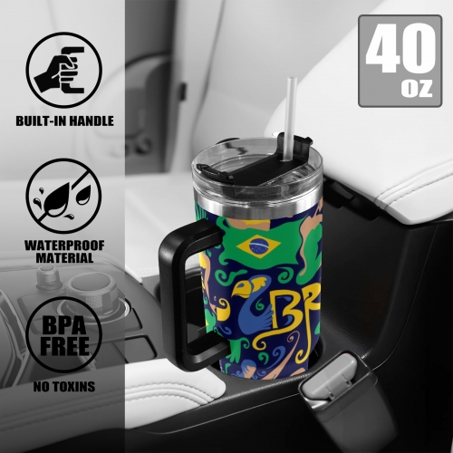 40oz Tumbler with Black Handle