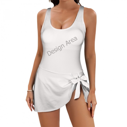 Women's One Piece Skirted Swimsuit (Model S54)