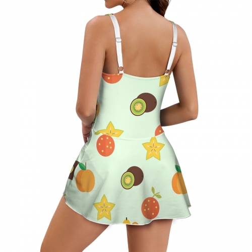Women's One Piece Skirted Swimsuit (Model S54)