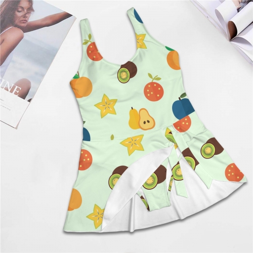 Women's One Piece Skirted Swimsuit (Model S54)