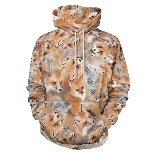 Loose Fit All-Over Print Hoodie for Adults
