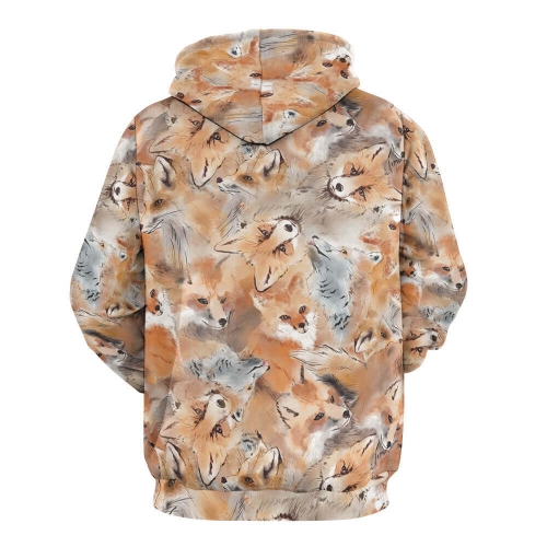 Loose Fit All-Over Print Hoodie for Adults
