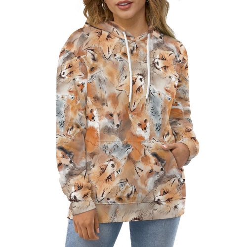 Loose Fit All-Over Print Hoodie for Adults