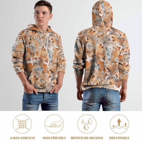 Loose Fit All-Over Print Hoodie for Adults