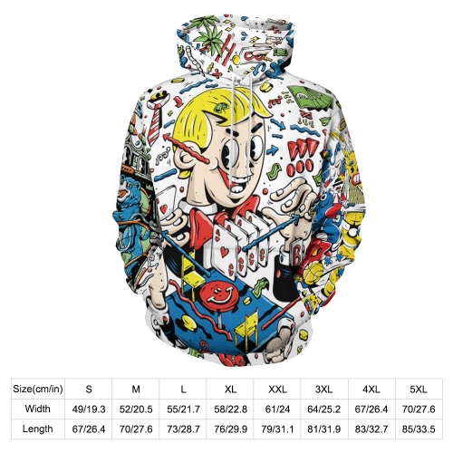 Double-Layer Hood All-Over Print Adult Hoodie