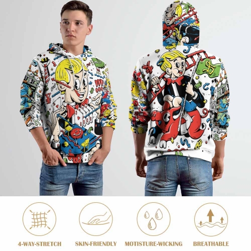 Double-Layer Hood All-Over Print Adult Hoodie
