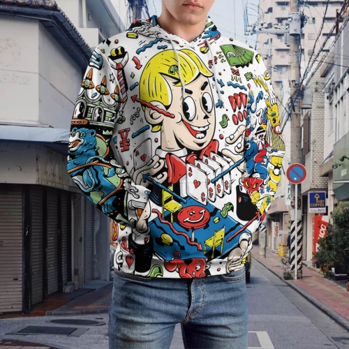 Double-Layer Hood All-Over Print Adult Hoodie