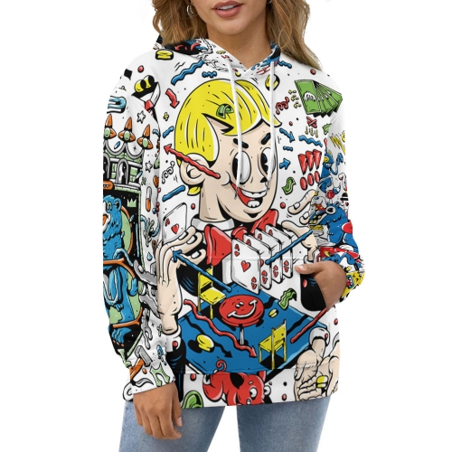Double-Layer Hood All-Over Print Adult Hoodie