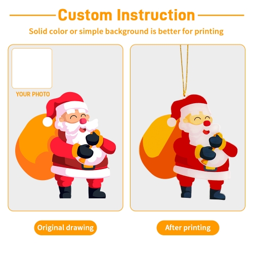 Custom Photo Acrylic Hanger Ornament (Different Printing)(5PCs)