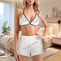 Women's Flannel Bikini Top & Shorts Pajamas