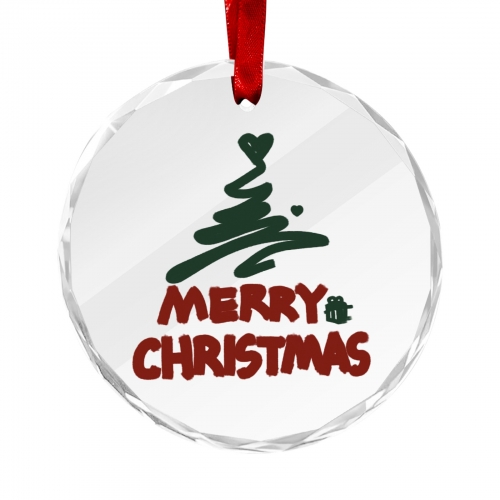 Round Crystal Glass Ornament-New