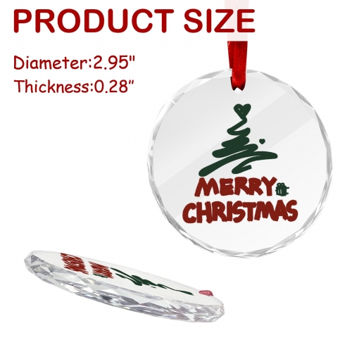 Round Crystal Glass Ornament-New