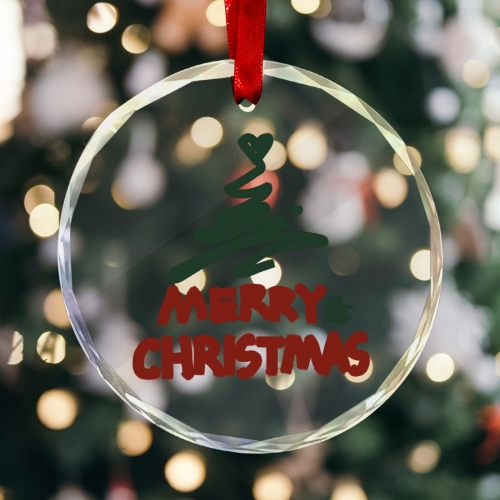 Round Crystal Glass Ornament-New