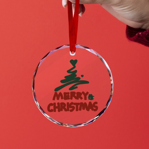 Round Crystal Glass Ornament-New