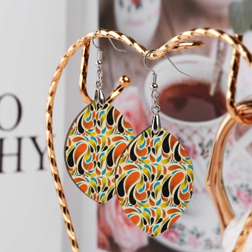 Wooden Earrings Pendant (Apricot Shape)