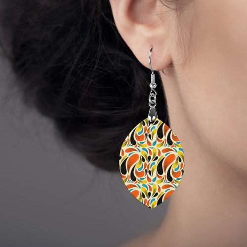 Wooden Earrings Pendant (Apricot Shape)