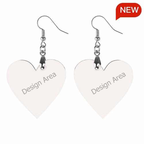 Wooden Earrings Pendant (Love Shape)