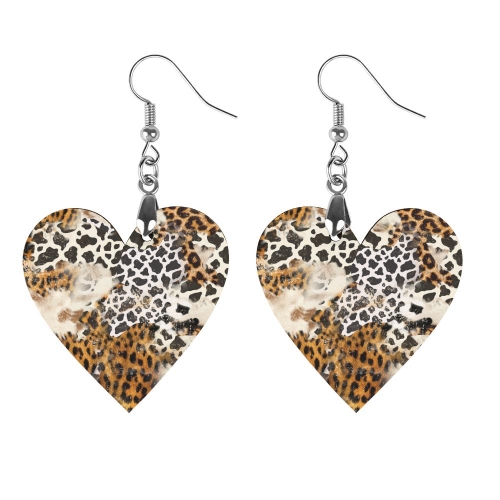 Wooden Earrings Pendant (Love Shape)