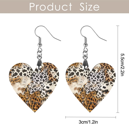 Wooden Earrings Pendant (Love Shape)