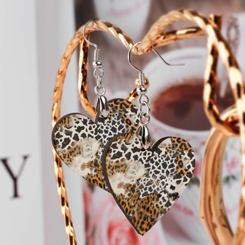 Wooden Earrings Pendant (Love Shape)