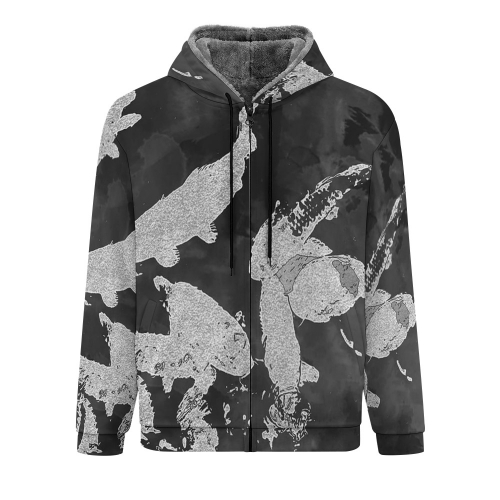 Men's Double Layer Fleece Zippered Hoodie