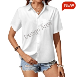 Women Short-Sleeve Blouse with Pocket